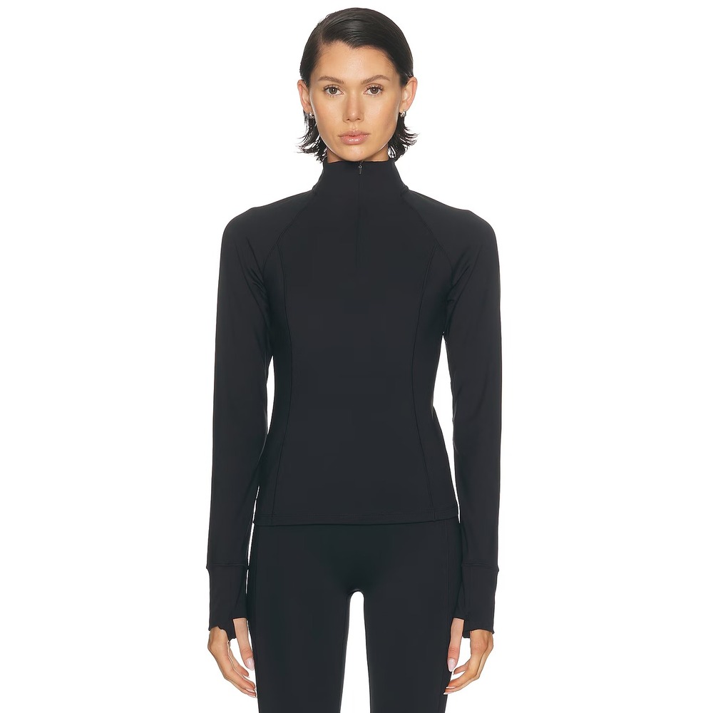 Beyond Yoga Fleeceback 1/4 Zip Pullover in Black Size Small